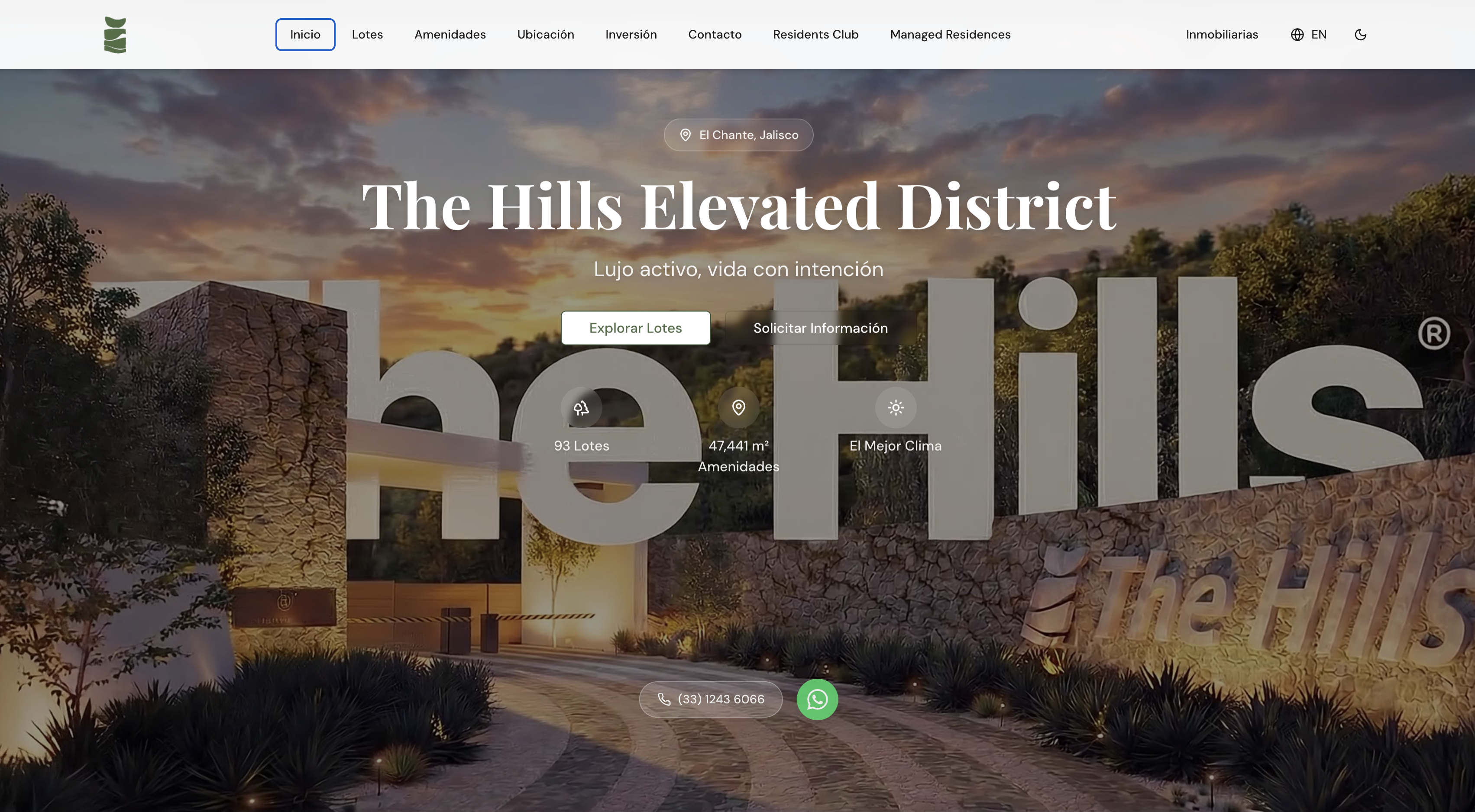 The Hills Real Estate website
